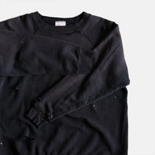 画像をギャラリービューアに読み込む, 1990's "HANES" DAMAGE SWEAT SHIRT (FADED BLACK) SZ LARGE