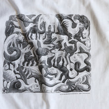 画像をギャラリービューアに読み込む, W.C.ESCHER" ART COTTON T-SHIRT (SZ LARGE / AROUND 1990's / GOOD CONDITION)