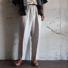 画像をギャラリービューアに読み込む, "MIDNORTH TAILORS" FRENCH LINEN WIDE LEG (ECRU)