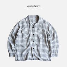 Load image into Gallery viewer, "FILL THE BILL" OPEN COLLAR CHECK SHIRT (WHITE×NAVY / SZ 1 ABOUT LARGE)