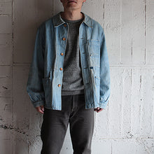 Load image into Gallery viewer, 1950's FRENCH DENIM WORK JACKET (HOMEMADE STYLE) SZ LARGE