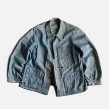 Load image into Gallery viewer, 1950's FRENCH DENIM WORK JACKET (HOMEMADE STYLE) SZ LARGE