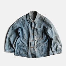 Load image into Gallery viewer, 1950's FRENCH DENIM WORK JACKET (HOMEMADE STYLE) SZ LARGE