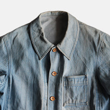 Load image into Gallery viewer, 1950's FRENCH DENIM WORK JACKET (HOMEMADE STYLE) SZ LARGE