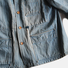 Load image into Gallery viewer, 1950's FRENCH DENIM WORK JACKET (HOMEMADE STYLE) SZ LARGE