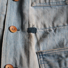 Load image into Gallery viewer, 1950's FRENCH DENIM WORK JACKET (HOMEMADE STYLE) SZ LARGE