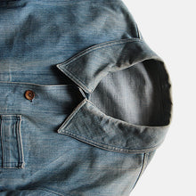 Load image into Gallery viewer, 1950's FRENCH DENIM WORK JACKET (HOMEMADE STYLE) SZ LARGE