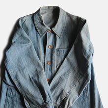 Load image into Gallery viewer, 1950's FRENCH DENIM WORK JACKET (HOMEMADE STYLE) SZ LARGE