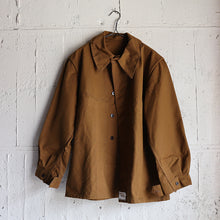 Load image into Gallery viewer, 1950's "S.N.C.F" BROWN COTTON RAILROAD JACKET (SZ LARGE / DEADSTOCK)