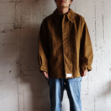 Load image into Gallery viewer, 1950's "S.N.C.F" BROWN COTTON RAILROAD JACKET (SZ LARGE / DEADSTOCK)
