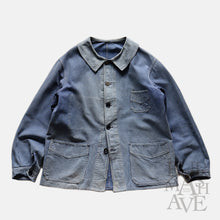 Load image into Gallery viewer, 1940's FRENCH WORK JACKET (SZ LARGE / GOOD FADE / V-POCKET)
