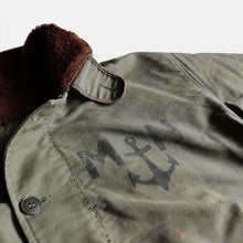 Load image into Gallery viewer, 1960's~ FRENCH NAVY DECK JACKET (SZ LARGE / GOOD STENCIL)