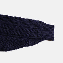 画像をギャラリービューアに読み込む, "DONEGAL" FISHERMAN WOOL SWEATER (MADE IN IRELAND) SZ LARGE