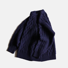 画像をギャラリービューアに読み込む, "DONEGAL" FISHERMAN WOOL SWEATER (MADE IN IRELAND) SZ LARGE