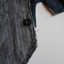 Load image into Gallery viewer, 1930's~ FRENCH WORK H.B.T COTTON & INDIGO LINEN GILET (MEDIUM)