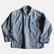 画像をギャラリービューアに読み込む, 1960's FRENCH WORK COTTON CHAMBRAY PULLOVER SHIRT (X-LARGE)
