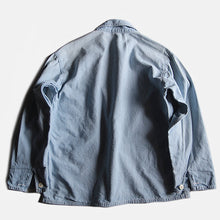 画像をギャラリービューアに読み込む, 1960's FRENCH WORK COTTON CHAMBRAY PULLOVER SHIRT (X-LARGE)