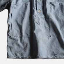 画像をギャラリービューアに読み込む, 1960's FRENCH WORK COTTON CHAMBRAY PULLOVER SHIRT (X-LARGE)