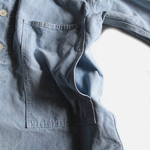 画像をギャラリービューアに読み込む, 1960's FRENCH WORK COTTON CHAMBRAY PULLOVER SHIRT (X-LARGE)