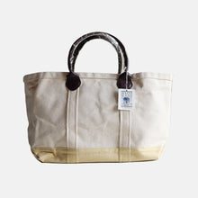 画像をギャラリービューアに読み込む, "GRASS COURT COLLECTION" CANVAS TOTE BAG WITH LEATHER HUNDLE (DEAD STOCK)