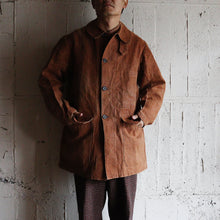 画像をギャラリービューアに読み込む, ~1910's HEAVY DUCK LINEN FRENCH HUNTING COAT (SZ MEDIUM / GOOD CONDITION)