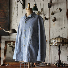 Load image into Gallery viewer, 1950's "OSHKOSH" HICKORY COVERALL (SZ LARGE / GOOD CONDITION)