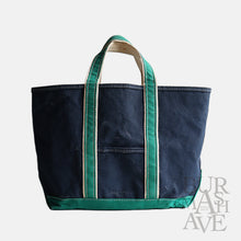 画像をギャラリービューアに読み込む, 1980's "L.L.BEAN" DELUXE TOTE (NAVY×GREEN / MINT CONDITION)