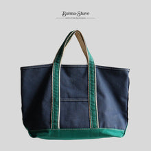 Load image into Gallery viewer, 1980's "L.L.BEAN" DELUXE TOTE (NAVY×GREEN / GOOD CONDITION)