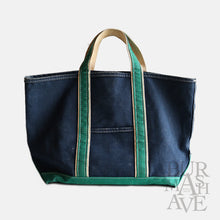 画像をギャラリービューアに読み込む, 1980's "L.L.BEAN" DELUXE TOTE (NAVY×GREEN / VERY GOOD CONDITION)