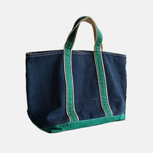 画像をギャラリービューアに読み込む, 1980's "L.L.BEAN" DELUXE TOTE (NAVY×GREEN / VERY GOOD CONDITION)