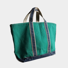 画像をギャラリービューアに読み込む, 1980's "L.L.BEAN" DELUXE CANVAS TOTE BAG (GREEN×NAVY)