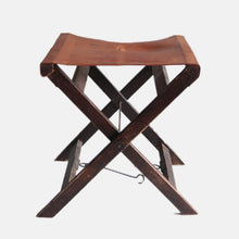 Load image into Gallery viewer, ANTIQUE FOLDING LETHER CHAIR