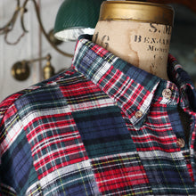 Load image into Gallery viewer, "LAND'S END" PATCHWORK PLAID FLANNEL SHIRT (SZ LARGE / GOOD CONDITION)