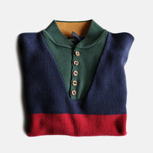 画像をギャラリービューアに読み込む, 1990's "LANDS END" HENRY NECK COTTON PULLOVER (SZ LARGE)