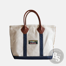 画像をギャラリービューアに読み込む, 1980's~ "L.L.BEAN" CANVAS TOTE WITH LEATHER HUNDLE (SZ MEDIUM / NEAR DEADSTOCK)