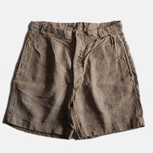 Load image into Gallery viewer, ~1940's FRENCH BROWN LINEN SHORTS (W33)