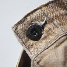 Load image into Gallery viewer, ~1940's FRENCH BROWN LINEN SHORTS (W33)