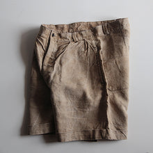 Load image into Gallery viewer, ~1940's FRENCH BROWN LINEN SHORTS (W33)
