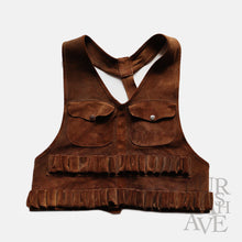 画像をギャラリービューアに読み込む, ~1950's FRENCH LEATHER HUNTING VEST (SZ FREE / RARE STYLE)
