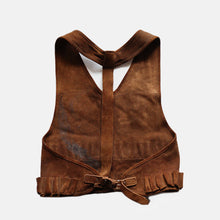 画像をギャラリービューアに読み込む, ~1950's FRENCH LEATHER HUNTING VEST (SZ FREE / RARE STYLE)