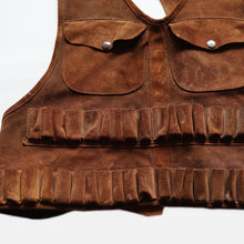 画像をギャラリービューアに読み込む, ~1950's FRENCH LEATHER HUNTING VEST (SZ FREE / RARE STYLE)