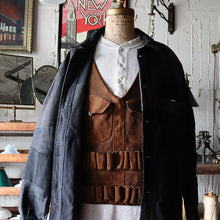 画像をギャラリービューアに読み込む, ~1950's FRENCH LEATHER HUNTING VEST (SZ FREE / RARE STYLE)