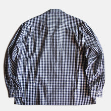 画像をギャラリービューアに読み込む, "MIDNORTH TAILORS" GINGHAM CHECK OPEN COLLAR SHIRT (BLACK & WHITE)