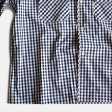 画像をギャラリービューアに読み込む, "MIDNORTH TAILORS" GINGHAM CHECK OPEN COLLAR SHIRT (BLACK & WHITE)