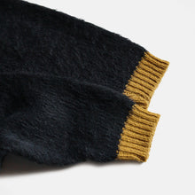 画像をギャラリービューアに読み込む, 1950's~ TWO TONE MOHAIR CARDIGAN (SZ ABOUT L-XL / BLACK AND MASTARD)