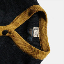 画像をギャラリービューアに読み込む, 1950's~ TWO TONE MOHAIR CARDIGAN (SZ ABOUT L-XL / BLACK AND MASTARD)