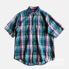 Load image into Gallery viewer, 1990's "LANDS END" INDIA MADRASS S/S SHIRT (SZ MEDIUM / GOOD CONDITION)