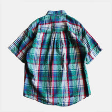 Load image into Gallery viewer, 1990's "LANDS END" INDIA MADRASS S/S SHIRT (SZ MEDIUM / GOOD CONDITION)