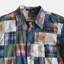 Load image into Gallery viewer, VINTAGE "GANT" INDIA MADRAS  COTTON PATCHWORK  L/S SHIRT (MEDIUM)