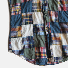 Load image into Gallery viewer, VINTAGE "GANT" INDIA MADRAS  COTTON PATCHWORK  L/S SHIRT (MEDIUM)